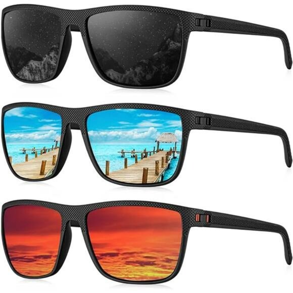 Mens Polarized Sunglasses UV Protection Lightweight Driving Fishing Golf Shades - Picture 8 of 8